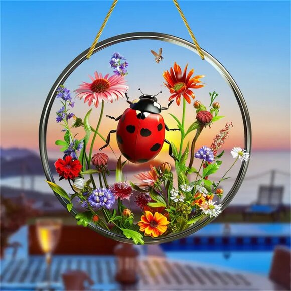Lady Bug Acrylic Suncatcher - Picture 1 of 4
